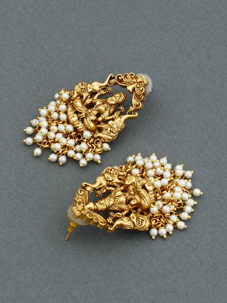 Traditional Goddess Laxmi Lakshmi Gold Jhumka, Temple Indian Jewelry Earring,  Indian Jewelry, South Indian Earrings, Bridal Earrings - Etsy